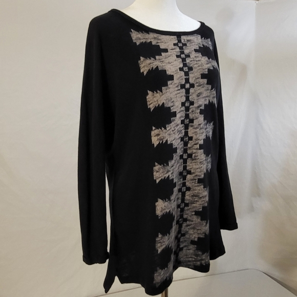 Women's Pull&Bear sweater small pre-owned used great blue patterned aztec - Picture 5 of 8